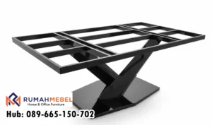 Kaki Meja Stainless Black Tebal