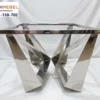 Kaki Meja Stainless Desain Silang Chrome Mewah