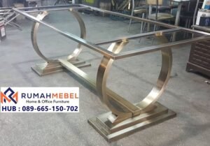 Kaki Meja Stainless Gold Cincin Ganda