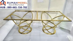 Kaki Meja Stainless Gold Modern Model Butterfly