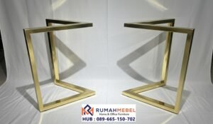 Kaki Meja Stainless Gold Modern Z-Shape