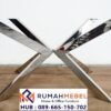 Kaki Meja Stainless Model Silang Chrome Glossy