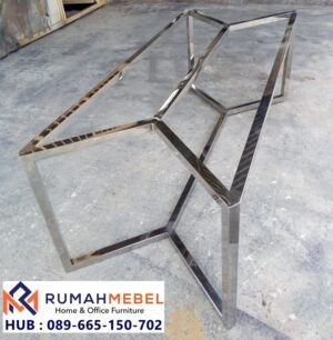 Kaki Meja Stainless Steel Minimalis Geometris