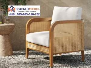 Kursi Rotan Modern Kombinasi Kayu Jati