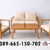 Kursi Tamu Rangka Kayu Warna Natural Kombinasi Busa
