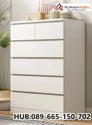 Lemari Laci Minimalis Duco Putih Tampilan Mewah