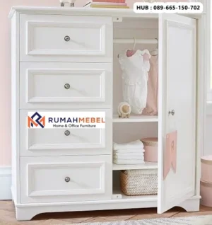 Lemari Pakaian Anak 4 Laci Minimalis Duco Putih