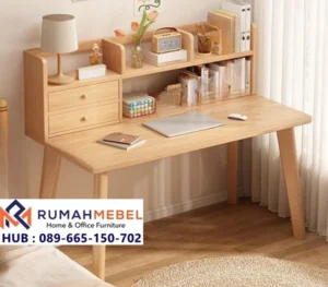 Meja Belajar Kayu Minimalis Nordik Serbaguna