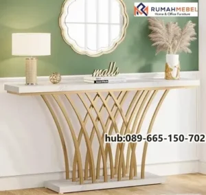 Meja Konsul Modern Kombinasi Marmer Besi Semarang