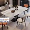 Meja Makan Marmer Putih Rangka Besi Premium