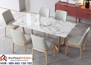 Meja Makan Scandinavian Modern Marmer Minimalis