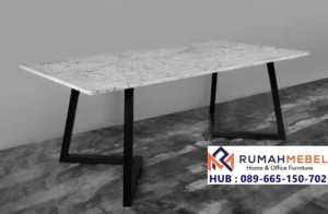 Meja Marmer Carrara Modern Minimalis Besi Hollow