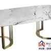 Meja Marmer Curve Modern Stainless Gold Premium