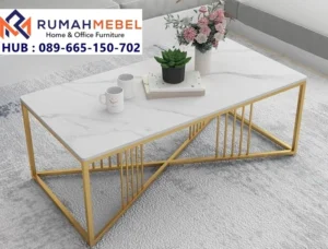 Meja Marmer Golden Frame Industrial Mewah