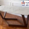 Meja Marmer Minimalis Kaki Kayu Solid