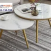 Meja Marmer Nesting Carrara Kaki Gold