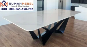 Meja Marmer Prismatik Premium Geometris Terbaru