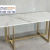 Meja Marmer Putih Frame Stainless Gold