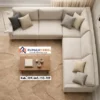 Sofa Sudut Modern Custom Beige