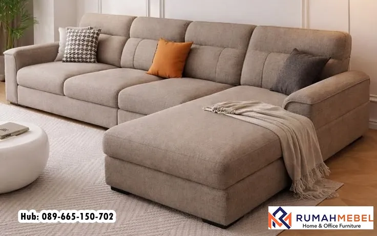 Sofa Sudut Modern Taupe Terlaris