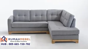 Sofa Sudut Scandinavian Kayu Jati