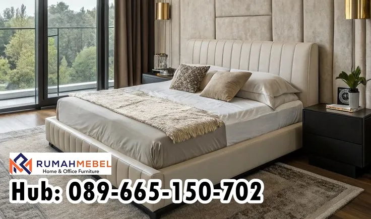 Tempat Tidur Kayu dengan Tekstur Serat Alami Pakualam