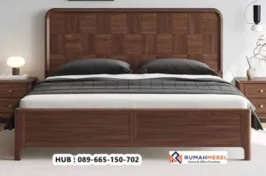 Tempat Tidur Minimalis Walnut Kayu Jati
