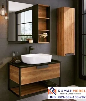 Wastafel Kamar Mandi Industrial Kayu Jati
