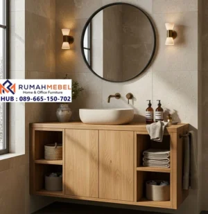 Wastafel Kamar Mandi Kayu Jati Minimalis Terbaru