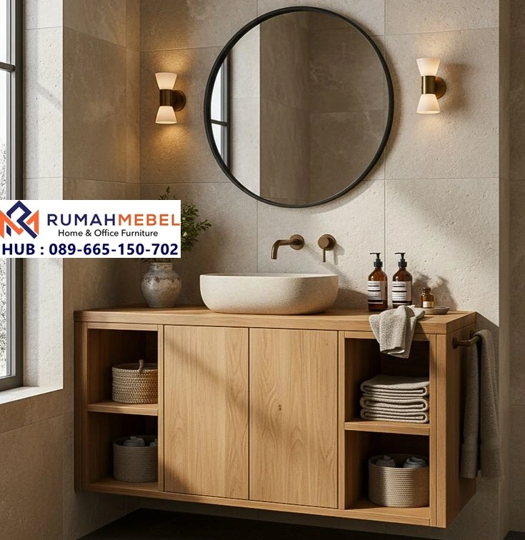 Wastafel Kamar Mandi Kayu Jati Minimalis Terbaru