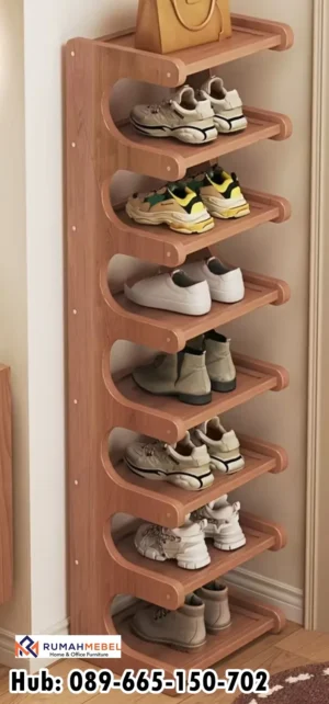 Jual Rak Sepatu Kayu Desain Minimalis