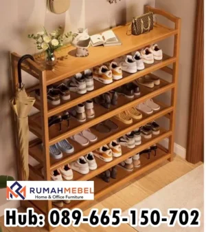 Jual Rak Sepatu Kayu Minimalis Hemat Ruang