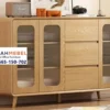 Kabinet Credenza Fluted Glass Retro Modern