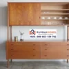 Kabinet Credenza Jati Tinggi Gaya Skandinavia