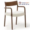 Kursi Cafe Minimalis Seri Walnut Ivory