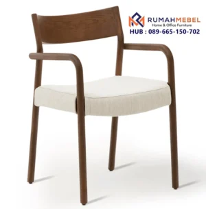 Kursi Cafe Minimalis Seri Walnut Ivory