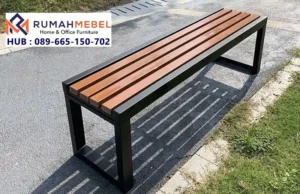 Kursi Taman Minimalis Kayu Rangka Besi