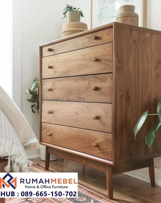 Lemari Laci Serbaguna Retro Natural Finish