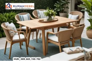 Meja Makan Outdoor Set 4–6 Kursi