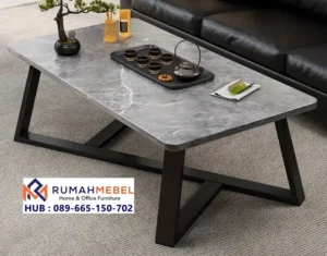 Meja Tamu Marmer Elegan Seri Industrial