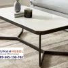 Meja Tamu Marmer Kaki Besi Industri