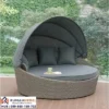 Round Daybed Rotan Sintetis Sofa Santai