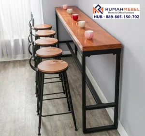 Set Meja Bar Industrial Kaki Besi