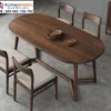 Jual Set Meja Makan Jati Walnut Oval