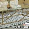 Coffee Table Permukaan Kaca Rangka Stainless