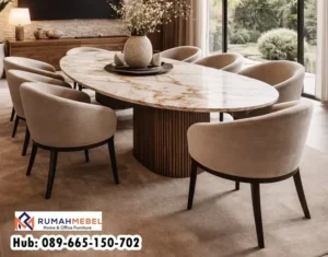 Jual Meja Makan Marmer Satu Set Berkualitas