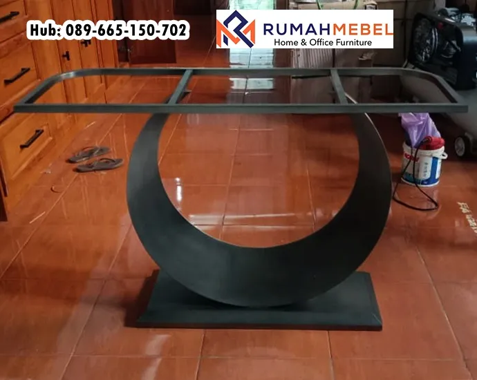 Kaki Meja Konsul Minimalis Hairline Black Doff Berkarakter