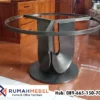 Kaki Meja Stainless Hairline Black Doff Bulat Elegan