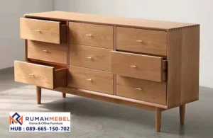 Lemari Laci Minimalis Kayu Natural