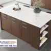Meja Island Marmer Kayu Kabinet Multifungsi